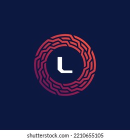 letter L logo modern technology emblem