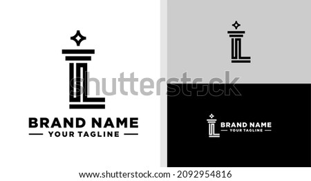 LETTER L LOGO MONOGRAM COLUMN BUILDING EDITABLE