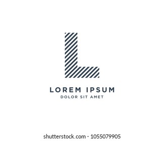 Letter L Logo Monogram. Creative Stripe Design.