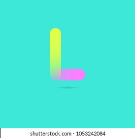Letter L logo, multi colour letter icon vector template.