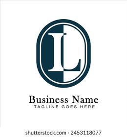 Letter L Logo in Oval shape. Alphabet L Business Icon in Round Shape