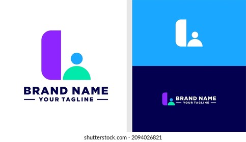 LETTER L LOGO PEOPLE SHAPE SIMPLE GEOMETRIC EDITABLE
