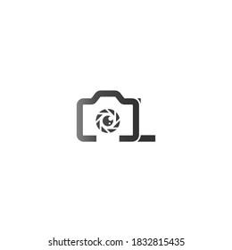 Letter L logo of the photography is combined with the camera icon template