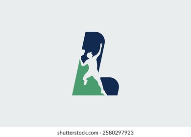 letter l logo with pickleball player silhouette. It is good for team logo, club, shirt, sticker, etc.