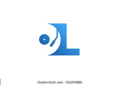 Letter L Logo, Record Vinyl Logo Design.