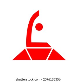 logotipo de la letra L. logotipo del cohete. Logotipo atractivo, sencillo y único