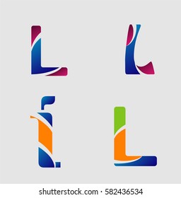 Letter L logo set
