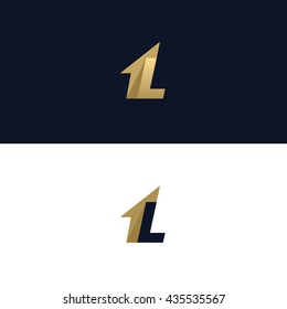 Letter L logo template with House arrow design element. Vector illustration. Real Estate Corporate branding identity