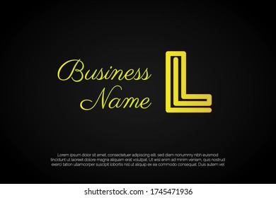 Letter L Logo Template with Line style, Initial Letter Logo For Your Company Name, Alphabet Logo Template Ready For Use, Modern Initial Logo