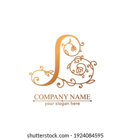 Letter L logo template. Monnogram, delicate floral design. Personal logo. Vector design.