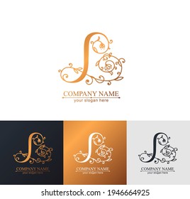 Letter L logo template. Monnogram, delicate floral design. Personal logo. Vector design.