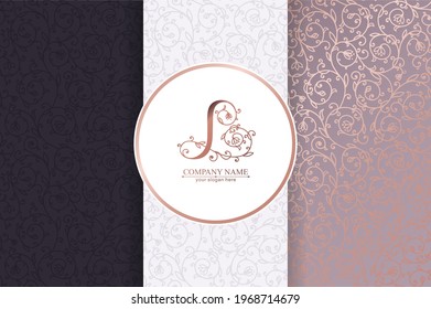 Letter L logo template. Monnogram, delicate floral design. Personal logo. Vector design.