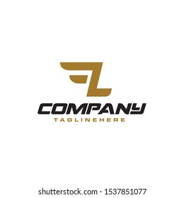 Letter L logo template. Wings design element vector illustration. Corporate branding identity