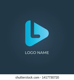 Letter "L" logo with triangle shape on isolated background. Vector image