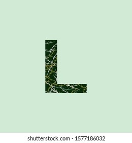 Letter L  logo Tropical Nature Twig. Vector design concept logo icon letter with tropical twig.