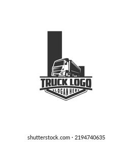 Letter L  logo with truck illustration for your brand