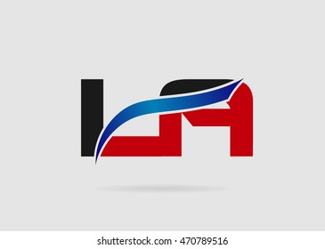 Letter L and A logo vector
