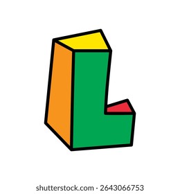 letter L logo vector colorful playful isolated on white background