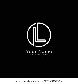 Plantilla de diseño de vectores con logotipo L, imagen de forma redonda con alfabeto L