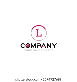 Letter L Logo Vector Design Illustration with Company Name and Your Text Here. Logo Template on white background.