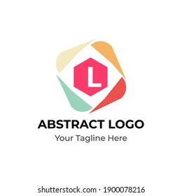 Letter L logo vector hexagon creative sign design template