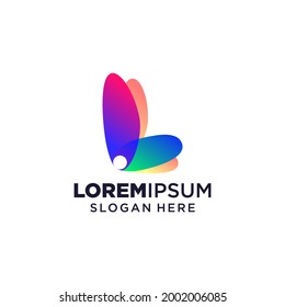 Ilustración vectorial del logo L de la letra, inspiración de diseño. Iconos coloridos