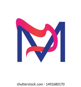 Letter L logo vector with ribbon design