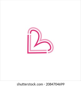 letter l logo vector template heart