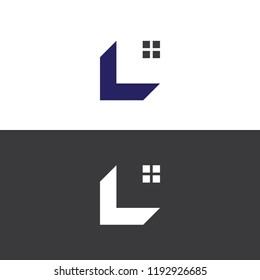 Letter L Logo with window Real estate Illustration Design Template, Suitable for Creative Industries, Technology, Multimedia, Education, Shops, and related businesses.