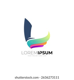 Letter L logo and wing design combination, business logos