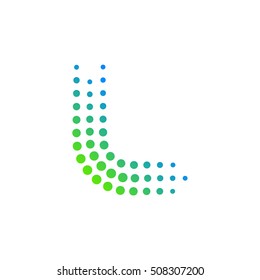 Letter L logo.Dots logo,dotted shape logotype vector design