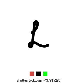 The letter L for logos, icons, web design, the template element. Black letters on a white background English alphabet. Vector Illustration Eps10.