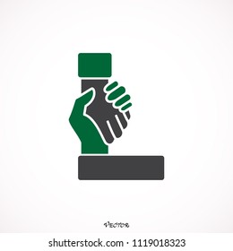 Letter L logotype handshake, abstract logo icon design, ready symbol creative vector sign.