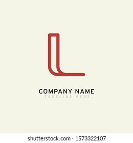 Letter L logotype Monoline style, simple and elegant L logo, Retro theme - Vector