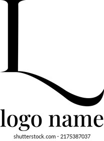 Logo de la letra L.Icono tipográfico aislado en fondo blanco.Alfabeto superior inicial.Moderno,elegante,estilo natural.Forma de carácter caligráfico para la marca de la empresa.