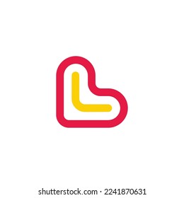 letter l love colorful fun kids decor logo vector 