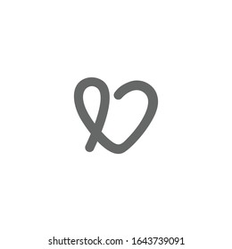 Letter L love logo design vector simple