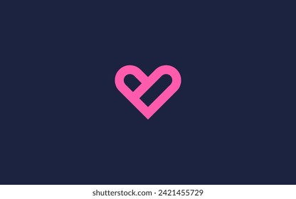 letter l with love logo icon design vector design template inspiration