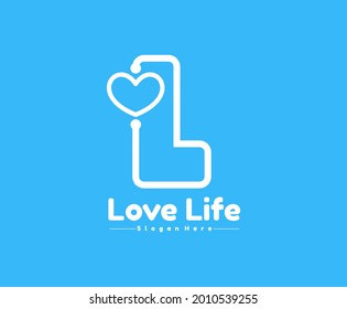 Letter L Love Logo 
simple, suitable for the logo of a clinic, hospital or medical device company