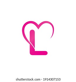 Letter L and Love Logo Template design vector