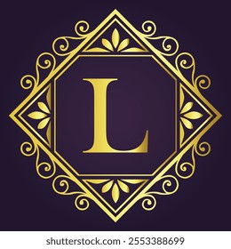 Letter L luxury brand logo concept design
