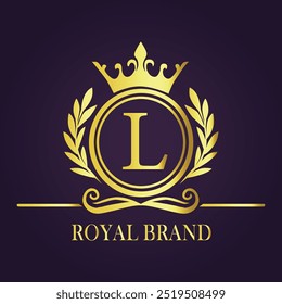 Letter L luxury gold logo concept