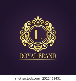 Letter L luxury gold logo concept