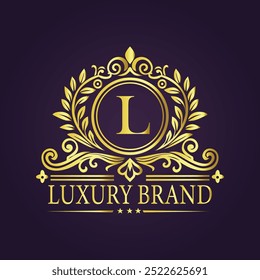 Letra L concepto de logotipo de oro de lujo
