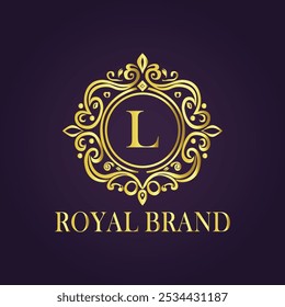 Letter L luxury gold logo concept