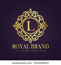 Letter L luxury gold logo concept