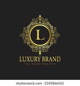 Letter L luxury gold logo concept
