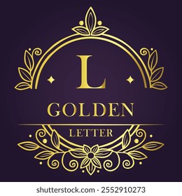 Letter L luxury gold logo concept
