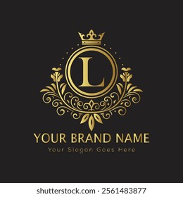 Letter L luxury gold logo concept
