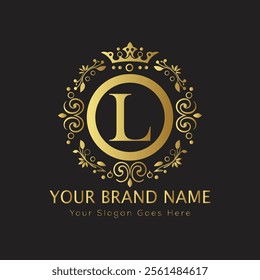 Letter L luxury gold logo concept
